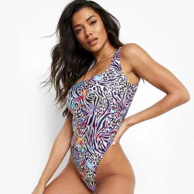 Boohoo Animal Print Scoop Neck Swimsuit Review 