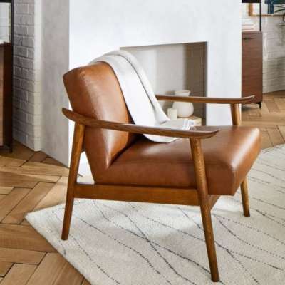 West Elm Mid-Century Leather Show Wood Chair Review